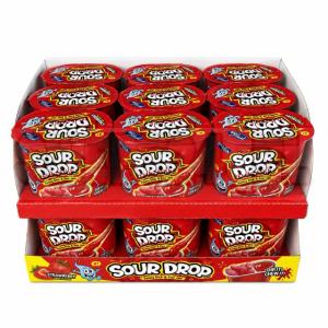 Żelki SOUR DROP STRAWBERRY z żelem op.18szt.