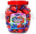 Blueberry Raspberry Gummy 18 g x 50 szt. to owocowe żelki o smaku jagodowym i malinowym, pakowane pojedynczo w atrakcyjne opakowania przypominające owoce. Opakowanie zbiorcze zawiera 50 sztuk po 18 g – łącznie 900 g netto.