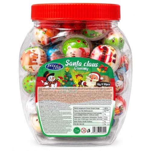 Santa Claus Gummy żelki świąteczne w kulach 18 g x 50 szt. 900 g