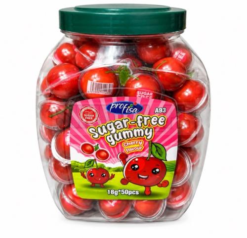Żelki bez cukru o smaku wiśniowym 18 g x 50 szt. – 900 g