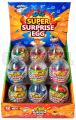 Super Surprise Egg to kolorowe jajko niespodzianka zawierające słodycze oraz zabawkę. Produkt oferowany jest w ekspozycyjnym displayu zawierającym 12 sztuk po 10 g słodycz.