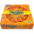 Pizza Pudding Orange Flavor to żelkowy deser o smaku pomarańczowym w oryginalnych pojemniczkach przypominających kawałki pizzy. Opakowanie zbiorcze zawiera 30 sztuk.