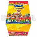 Candy Gangs Rainbow Donuts to kolorowe żelki w kształcie donuta, pokryte chrupiącymi cukierkami. Produkt łączy miękką, żelkową konsystencję z chrupiącą otoczką i owocowym smakiem. Każda saszetka zawiera 50 g, a opakowanie zbiorcze mieści 12 sztuk